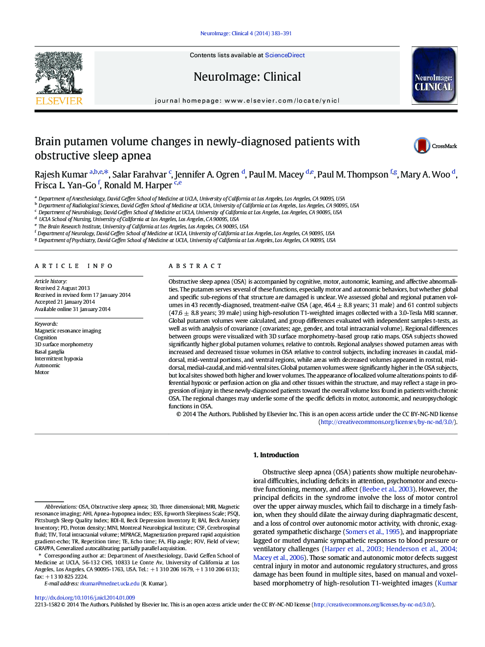 Brain putamen volume changes in newly-diagnosed patients with obstructive sleep apnea