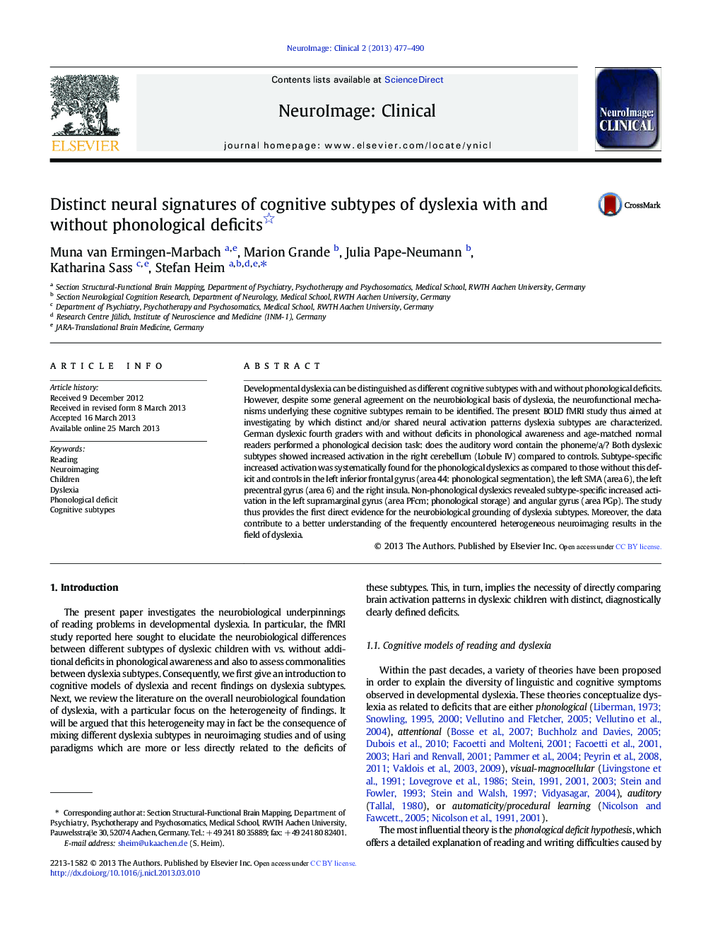 Distinct neural signatures of cognitive subtypes of dyslexia with and without phonological deficits