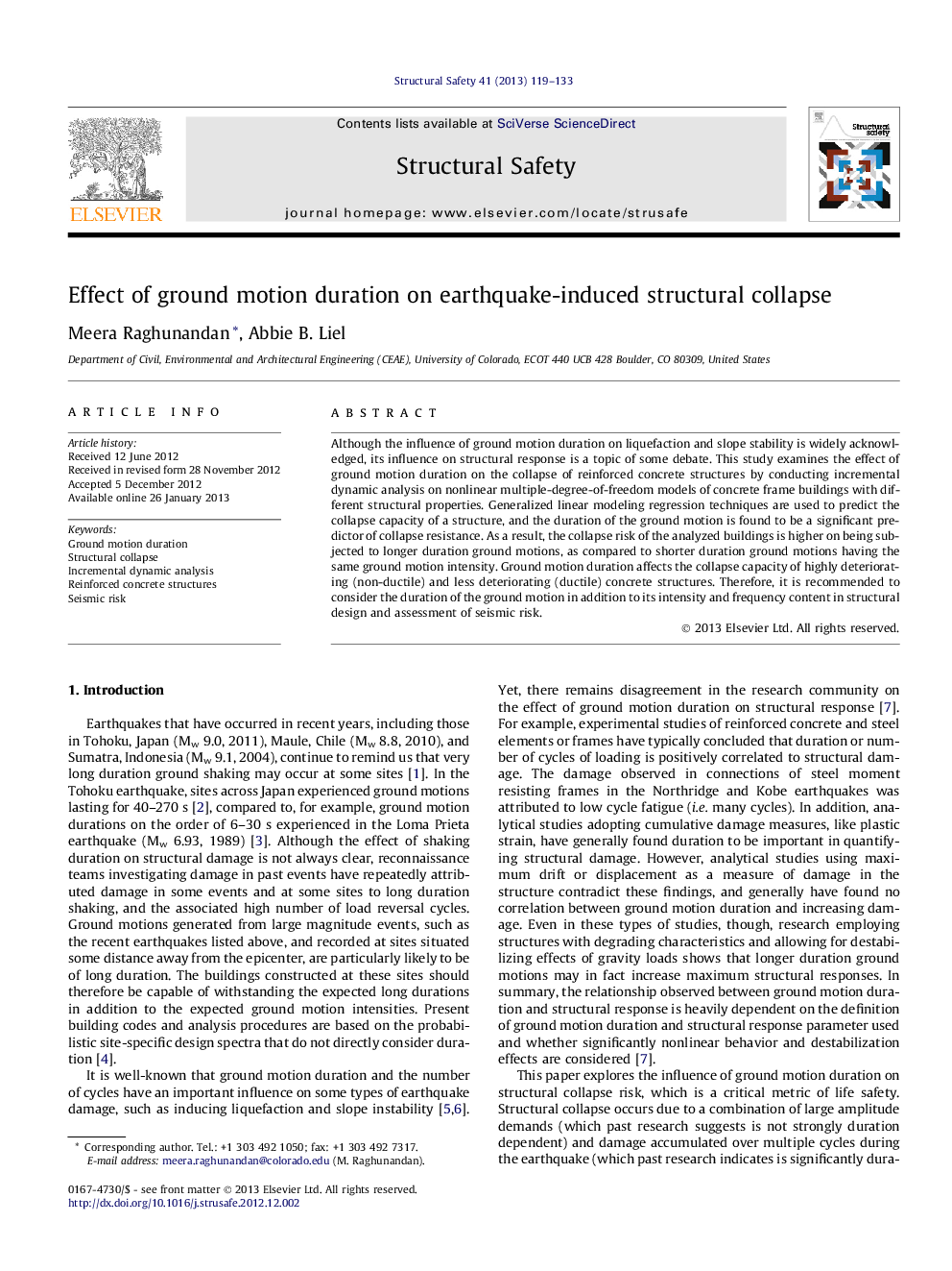 Effect of ground motion duration on earthquake-induced structural collapse