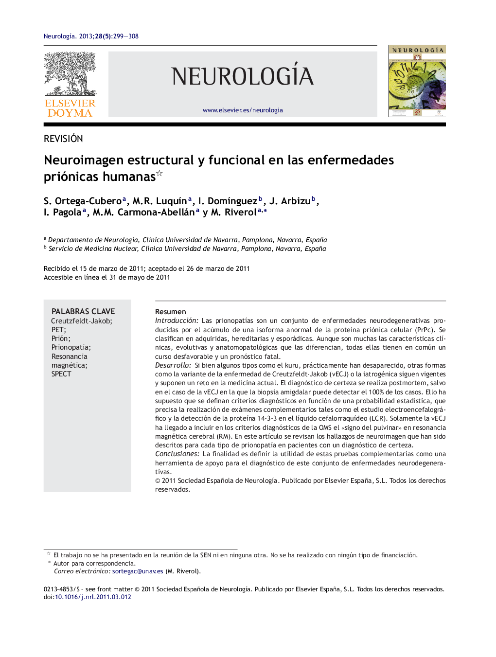 Neuroimagen estructural y funcional en las enfermedades priónicas humanas 