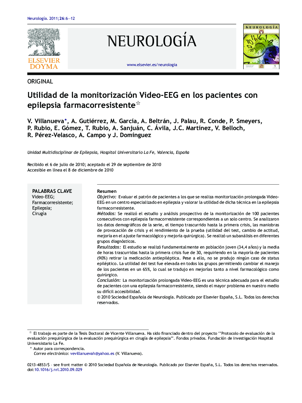 Utilidad de la monitorización Video-EEG en los pacientes con epilepsia farmacorresistente 