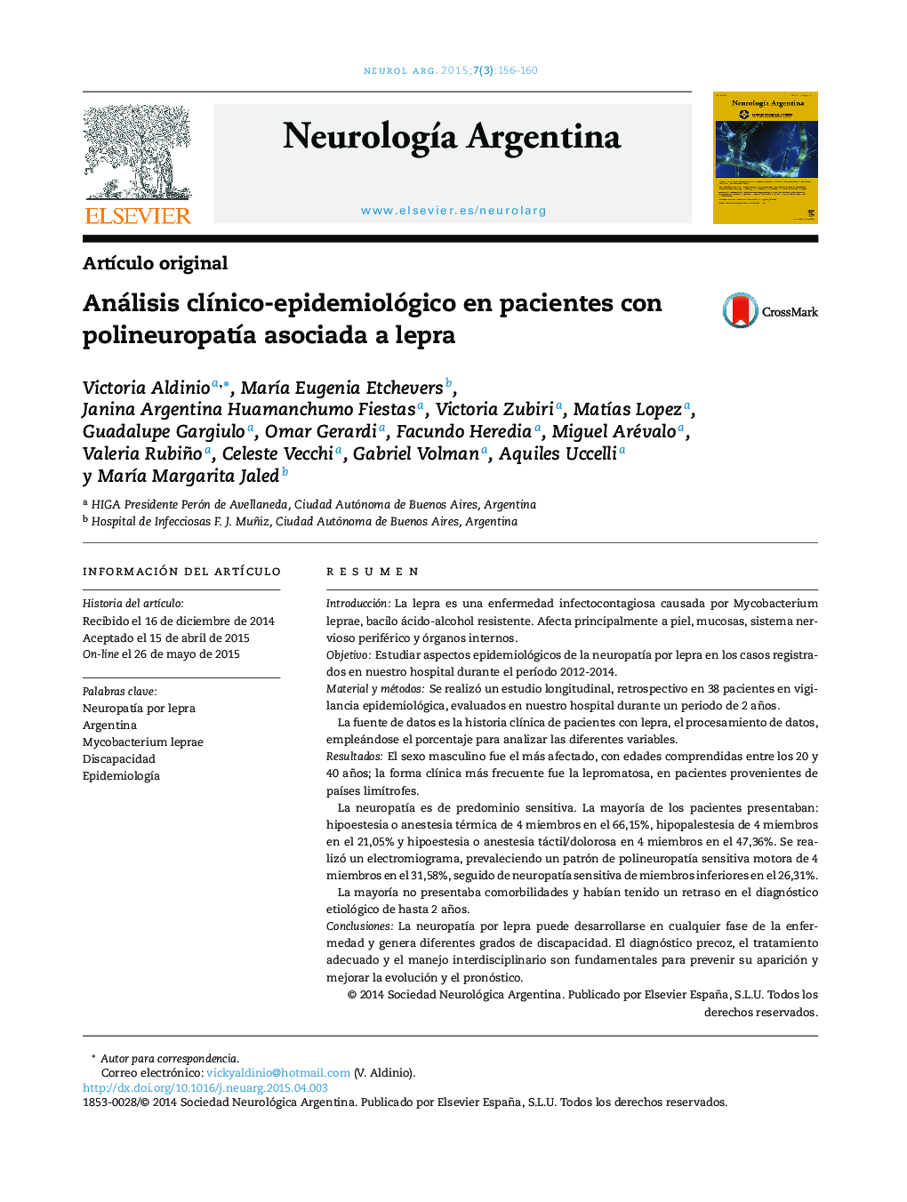 Análisis clínico-epidemiológico en pacientes con polineuropatía asociada a lepra