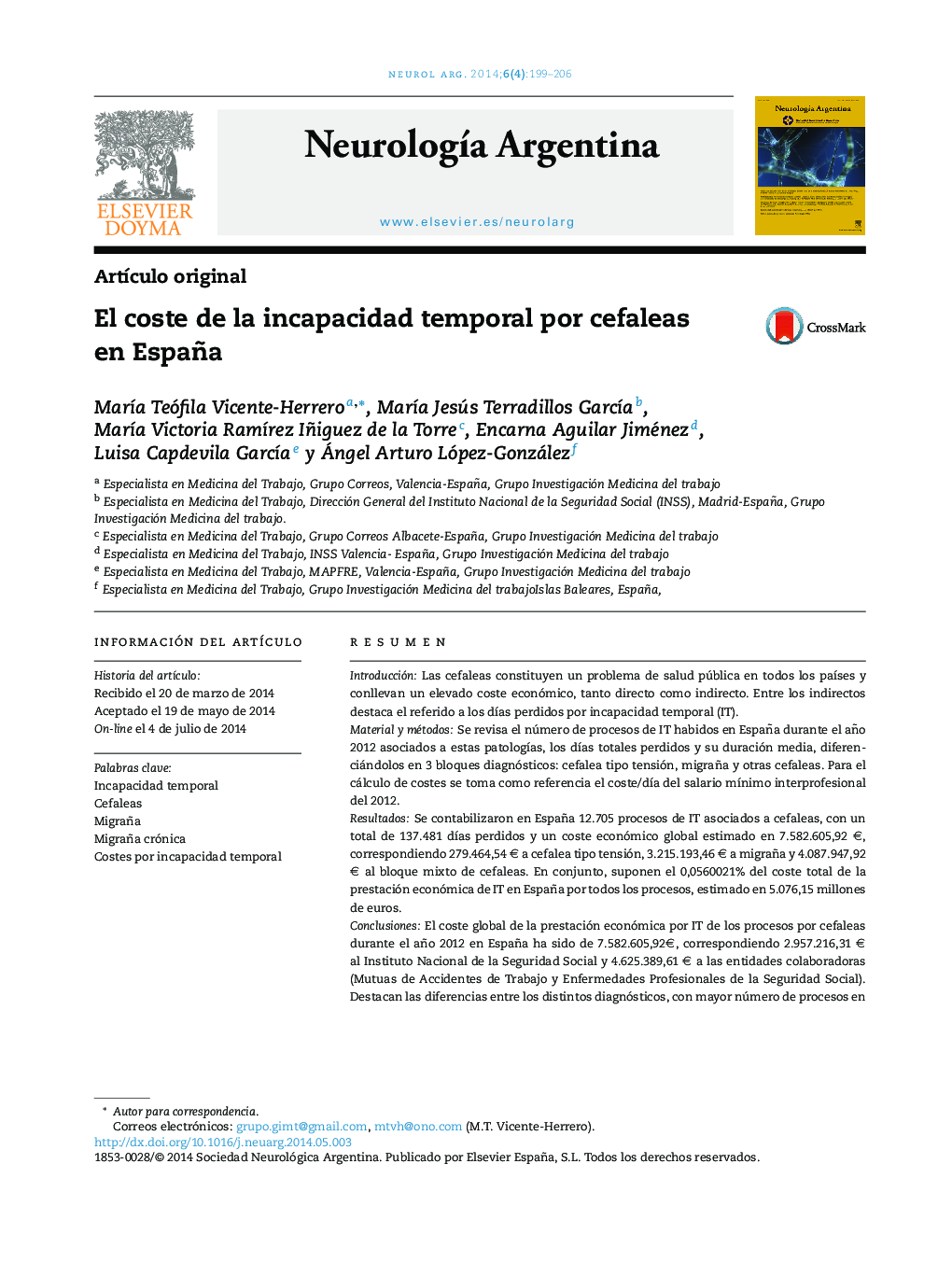 El coste de la incapacidad temporal por cefaleas en España