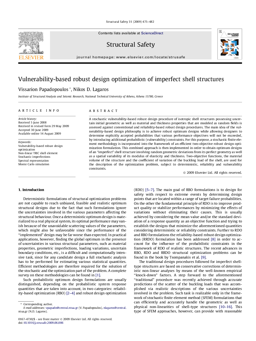 Vulnerability-based robust design optimization of imperfect shell structures