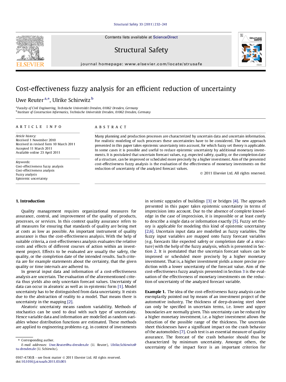 Cost-effectiveness fuzzy analysis for an efficient reduction of uncertainty