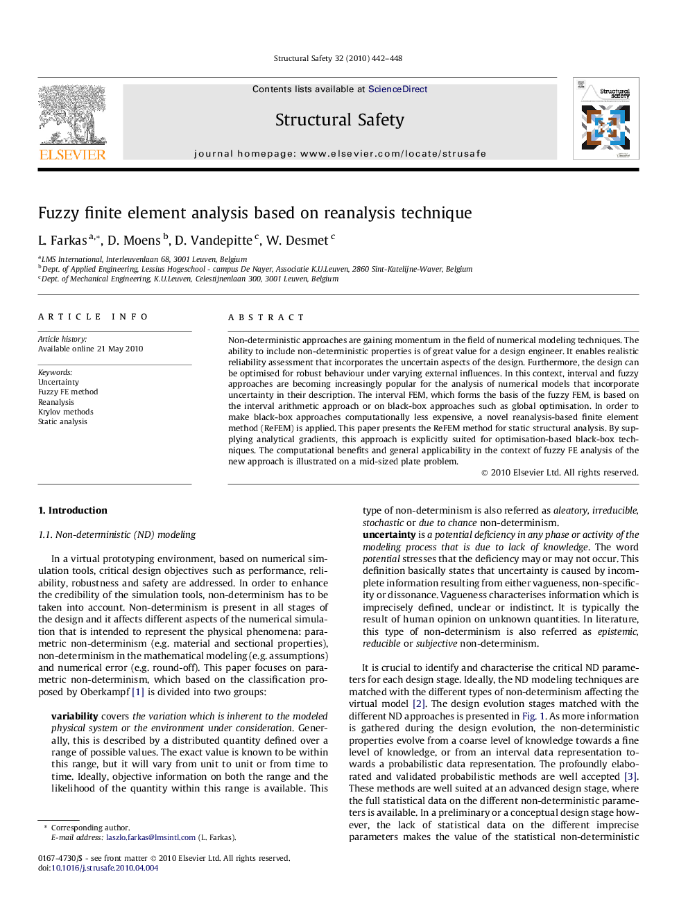 Fuzzy finite element analysis based on reanalysis technique