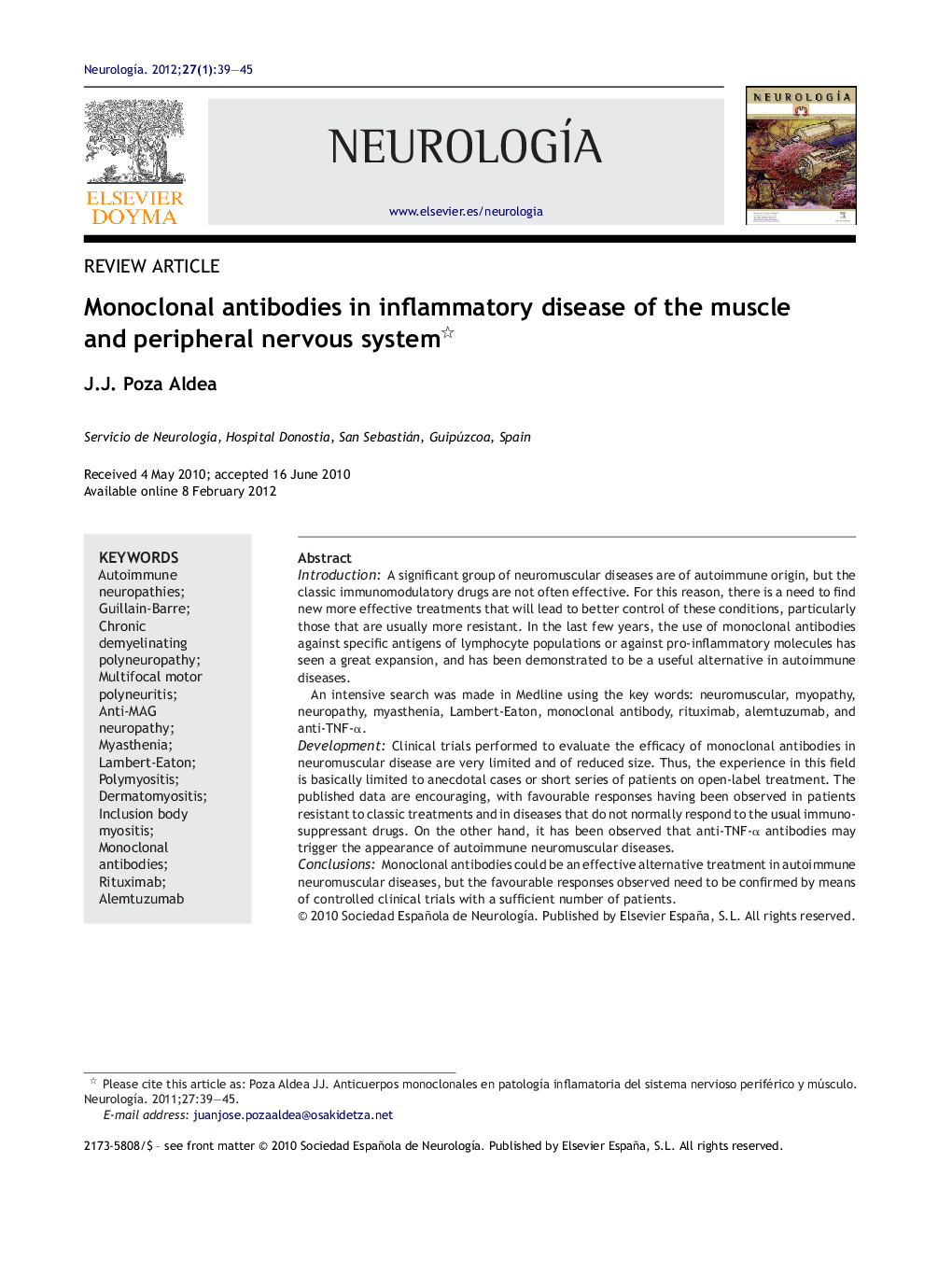 Monoclonal antibodies in inflammatory disease of the muscle and peripheral nervous system