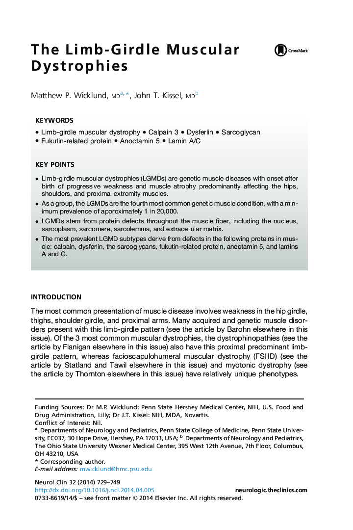 The Limb-Girdle Muscular Dystrophies