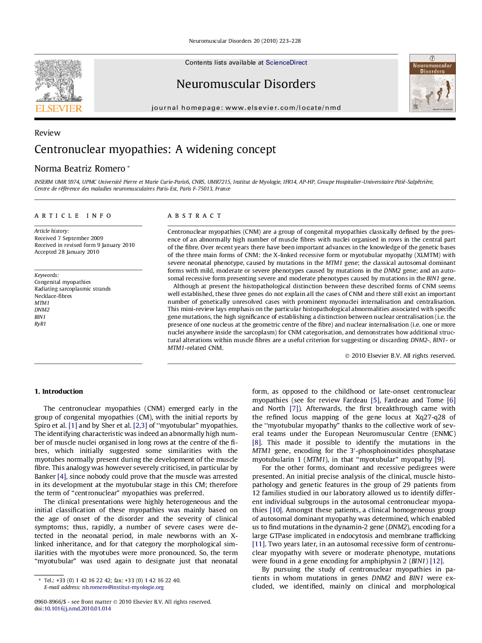 Centronuclear myopathies: A widening concept