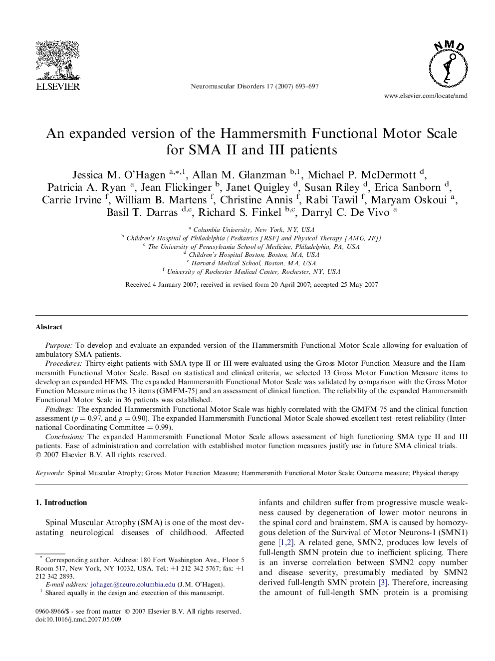 An expanded version of the Hammersmith Functional Motor Scale for SMA II and III patients