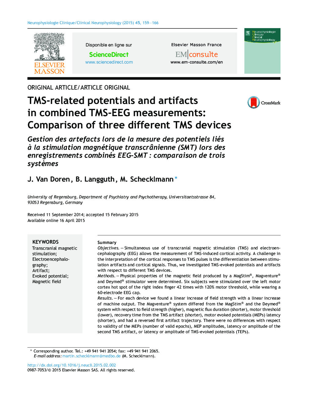 TMS-related potentials and artifacts in combined TMS-EEG measurements: Comparison of three different TMS devices