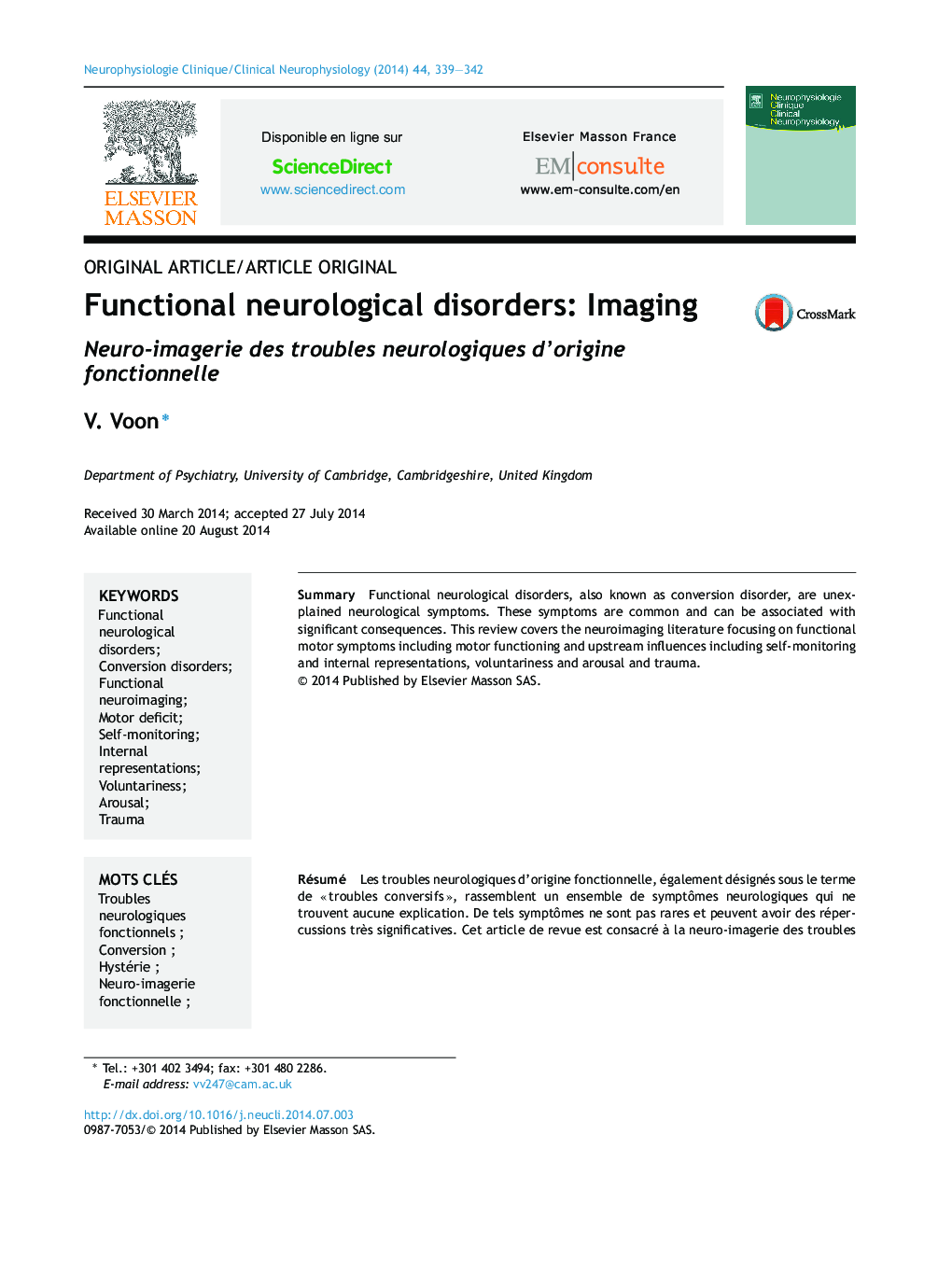 Functional neurological disorders: Imaging