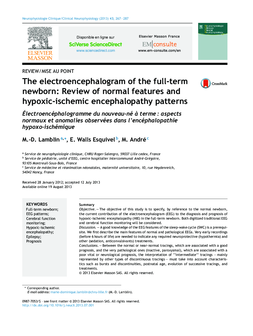 The electroencephalogram of the full-term newborn: Review of normal features and hypoxic-ischemic encephalopathy patterns