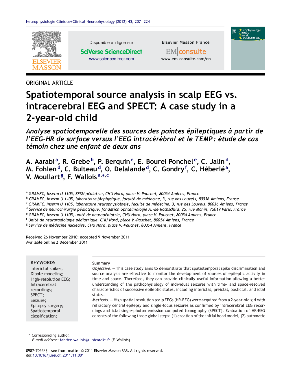 Spatiotemporal source analysis in scalp EEG vs. intracerebral EEG and SPECT: A case study in a 2-year-old child