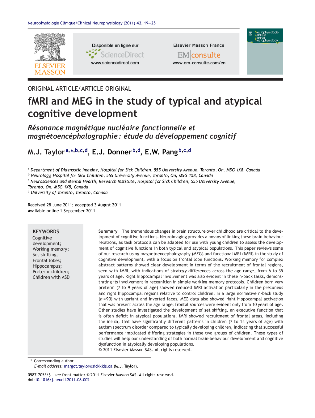 fMRI and MEG in the study of typical and atypical cognitive development