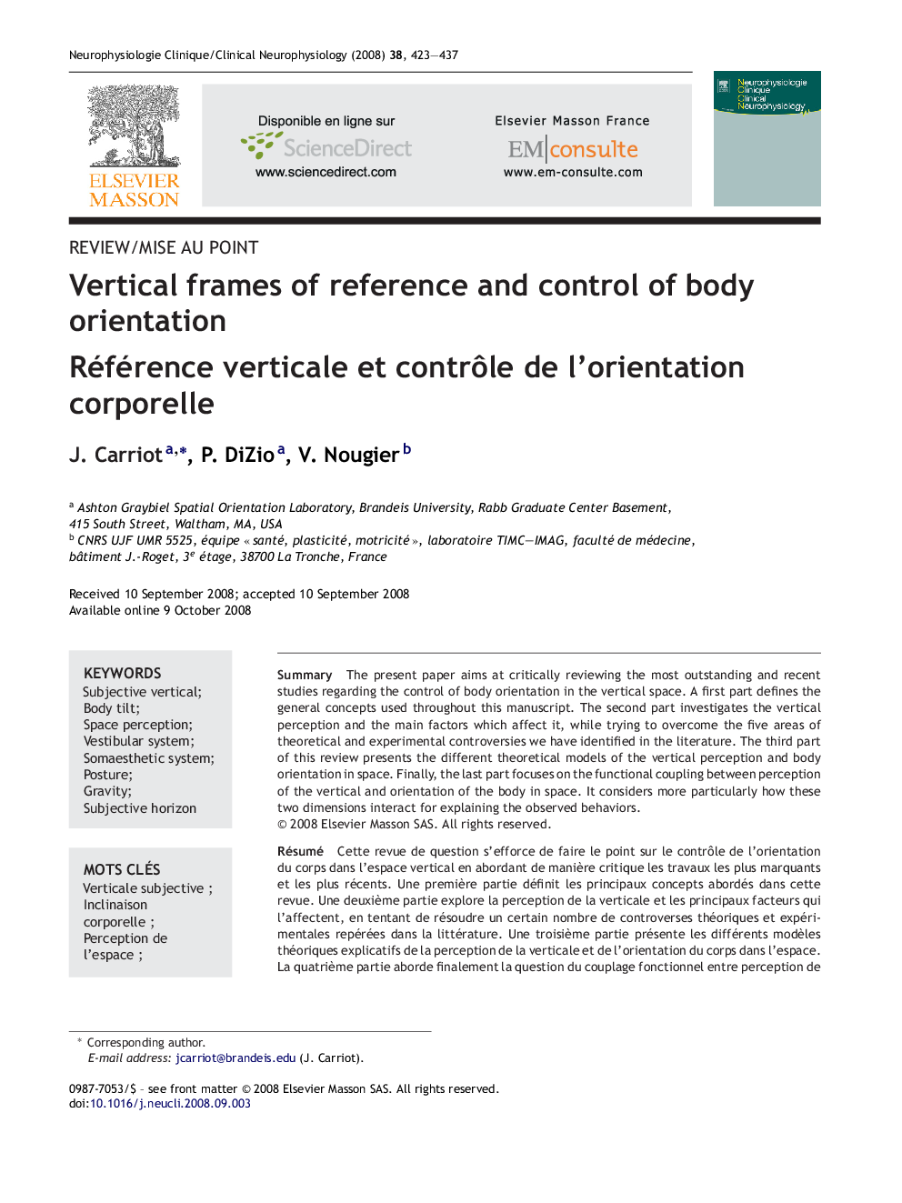 Vertical frames of reference and control of body orientation