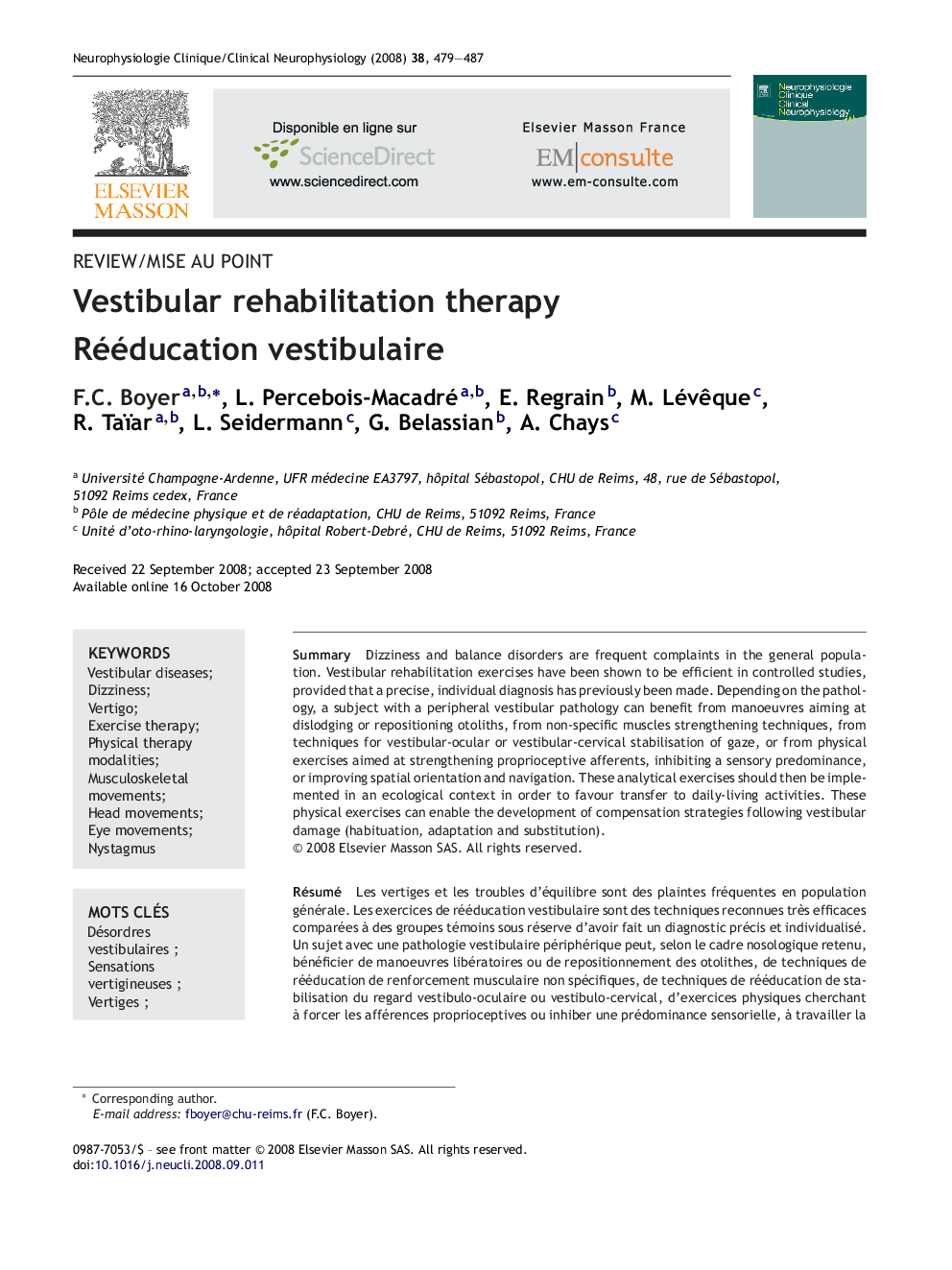 Vestibular rehabilitation therapy