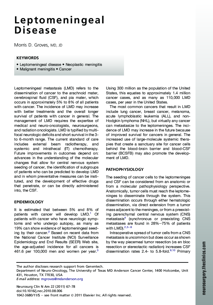 Leptomeningeal Disease