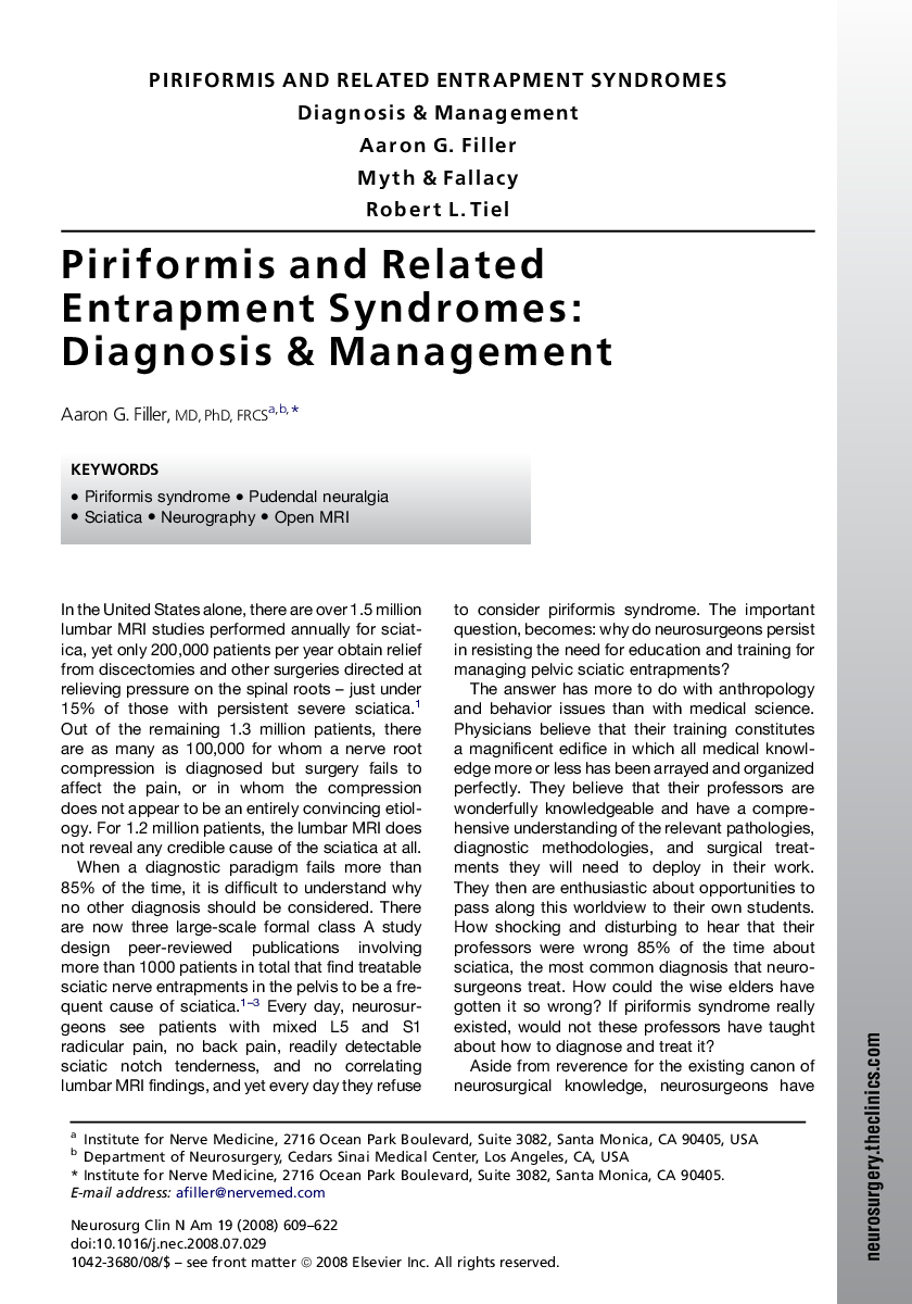 Piriformis and Related Entrapment Syndromes: Diagnosis & Management