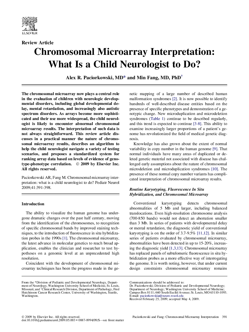 Chromosomal Microarray Interpretation: WhatÂ Is a Child Neurologist to Do?