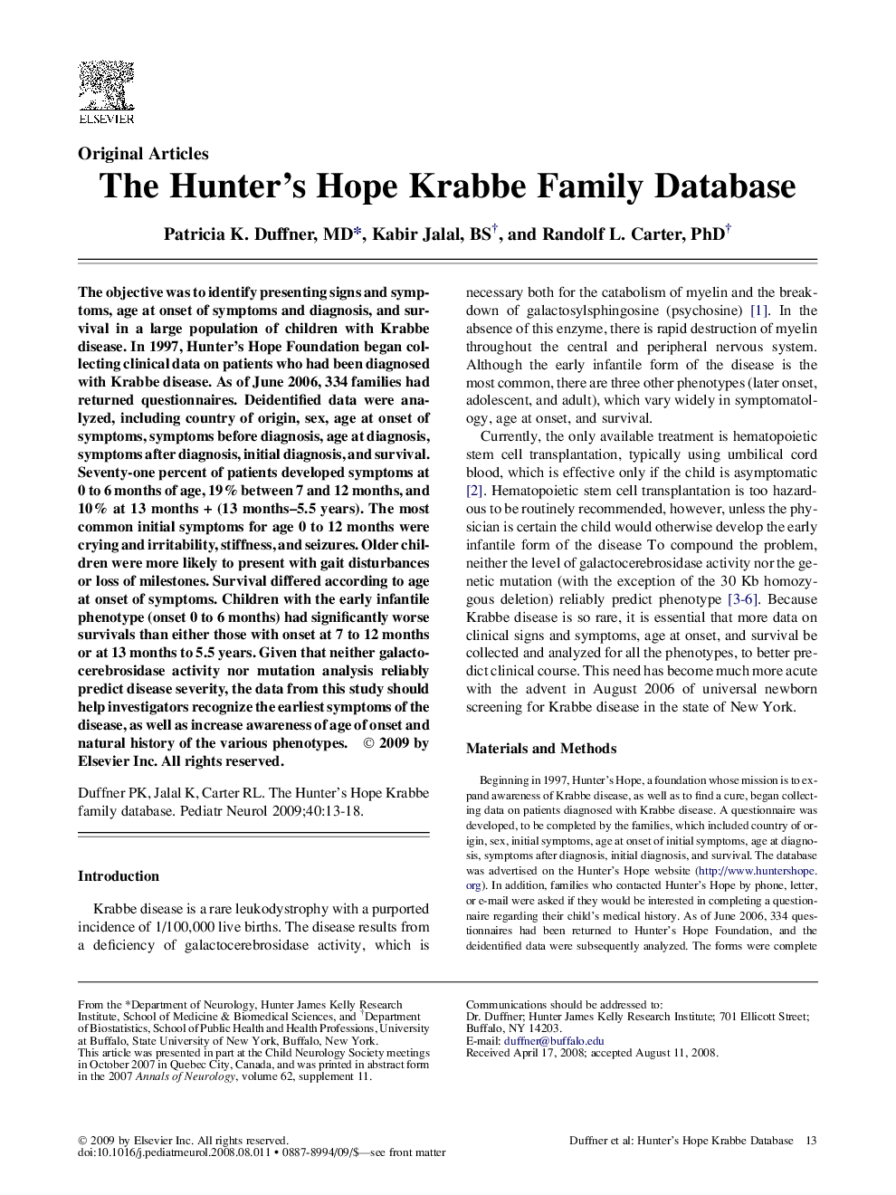 The Hunter's Hope Krabbe Family Database