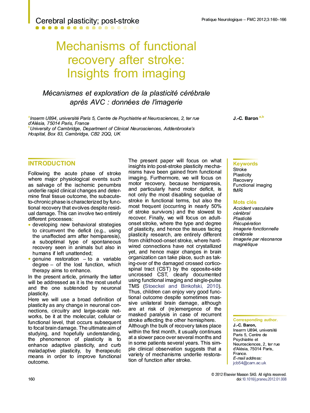 Mechanisms of functional recovery after stroke: Insights from imaging