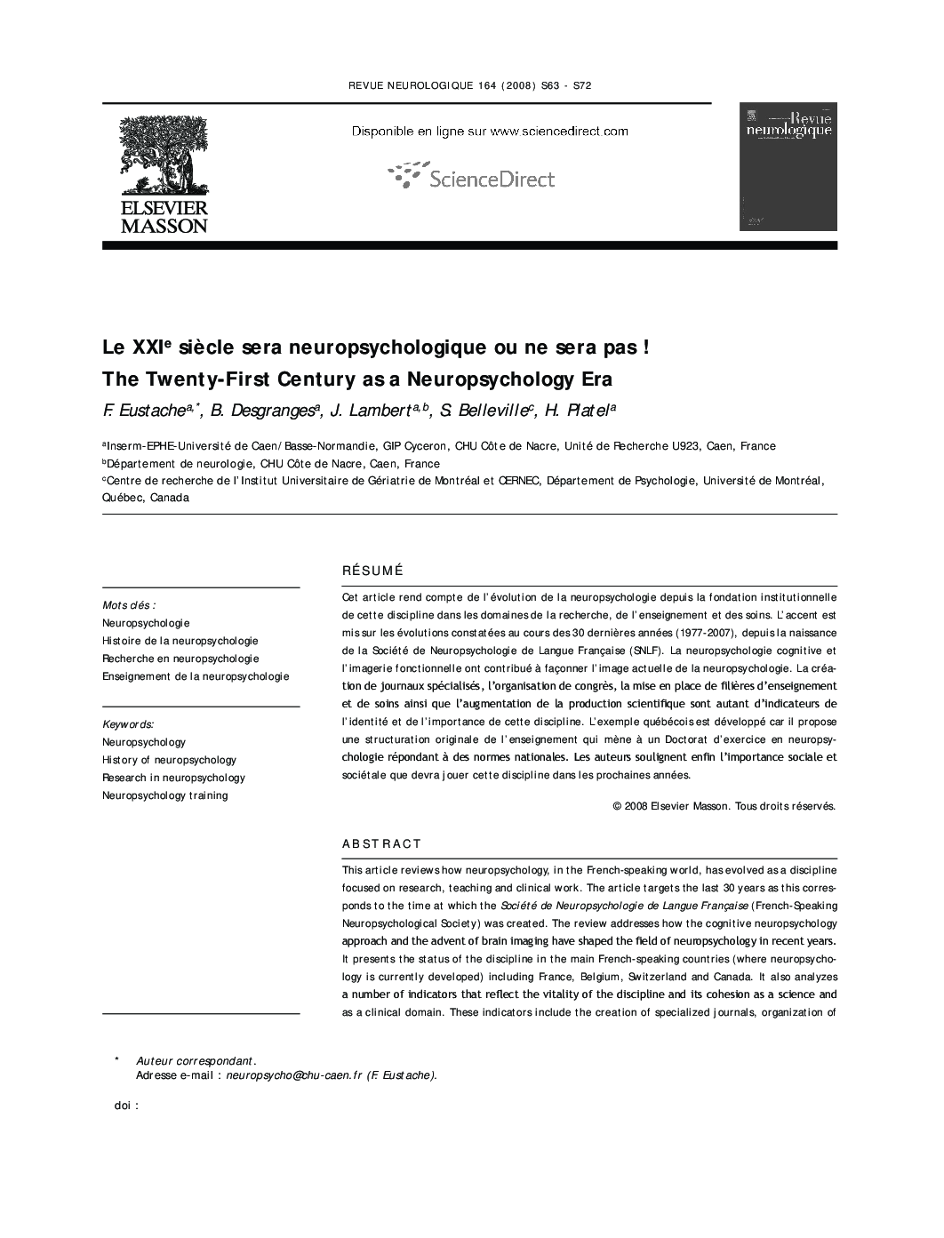 Le XXIe siÃ¨cle sera neuropsychologique ou ne sera pas !