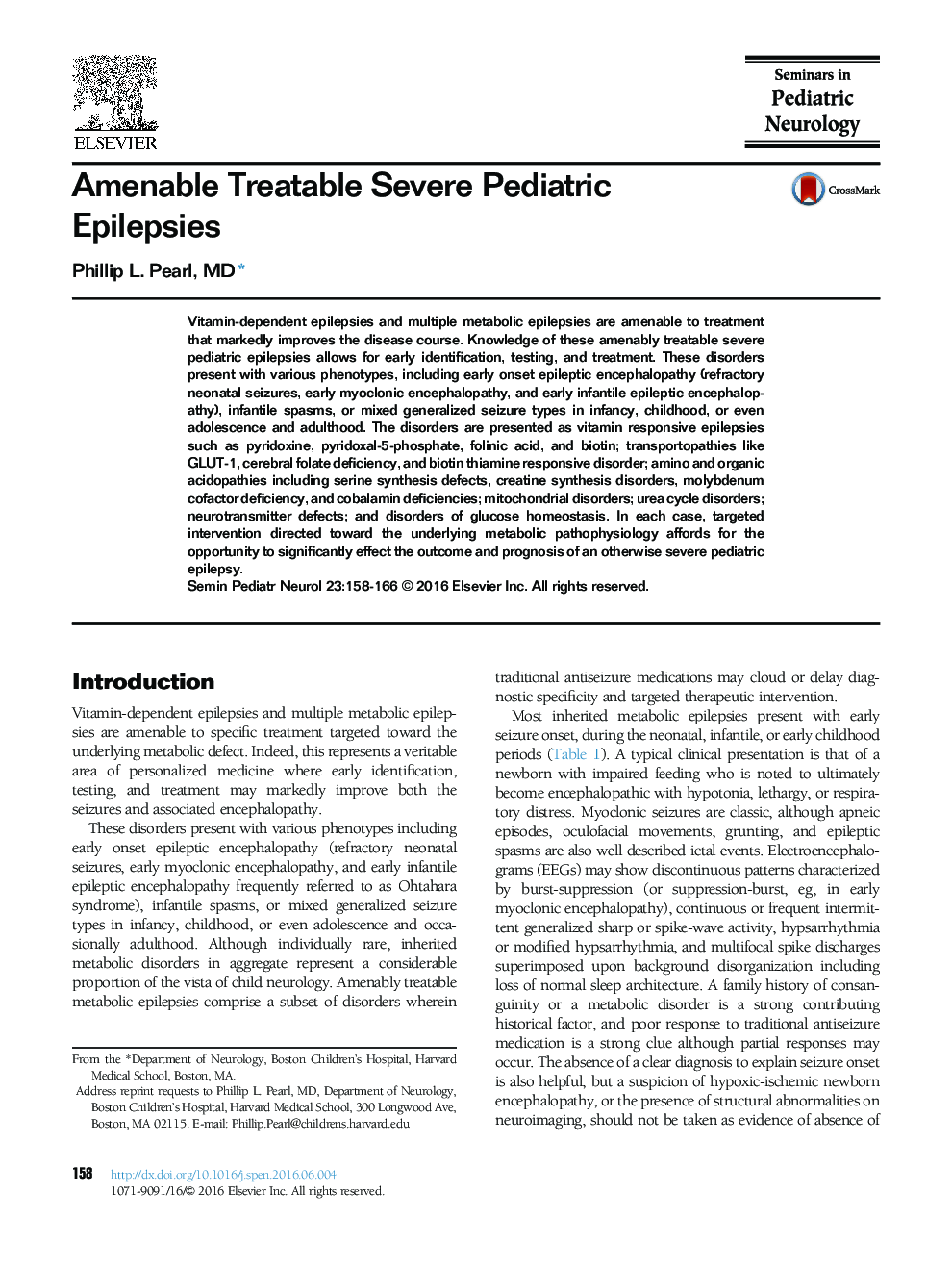 Amenable Treatable Severe Pediatric Epilepsies