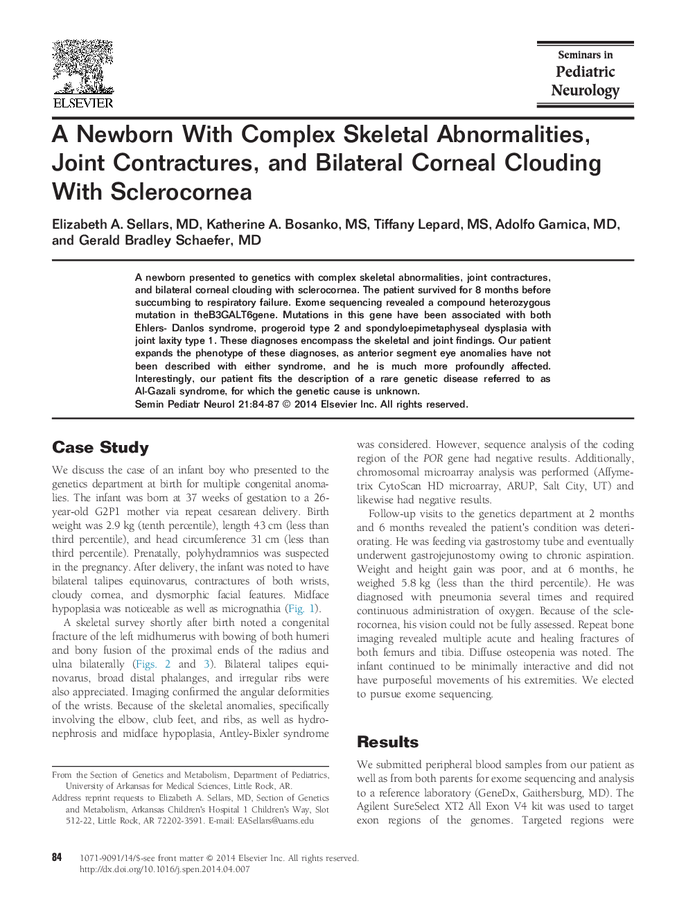 A Newborn With Complex Skeletal Abnormalities, Joint Contractures, and Bilateral Corneal Clouding With Sclerocornea