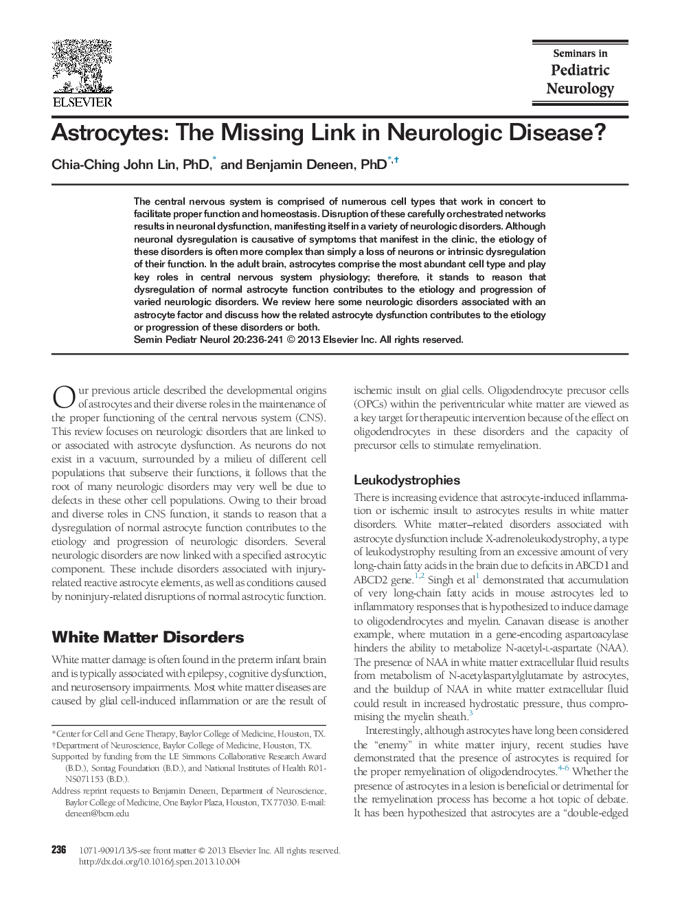Astrocytes: The Missing Link in Neurologic Disease?