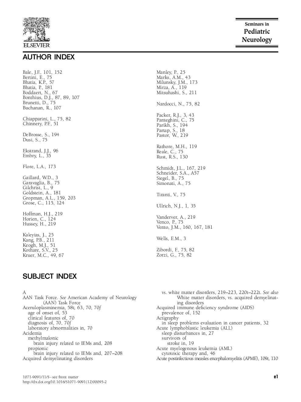 عکس صفحه اول مقاله: Author-Subject Index Author-Subject Index