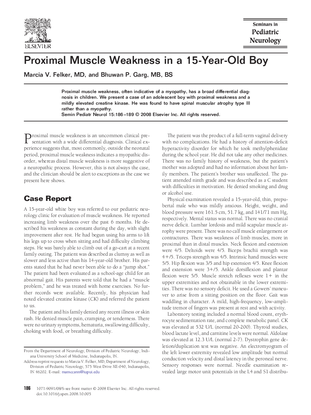 Proximal Muscle Weakness in a 15-Year-Old Boy