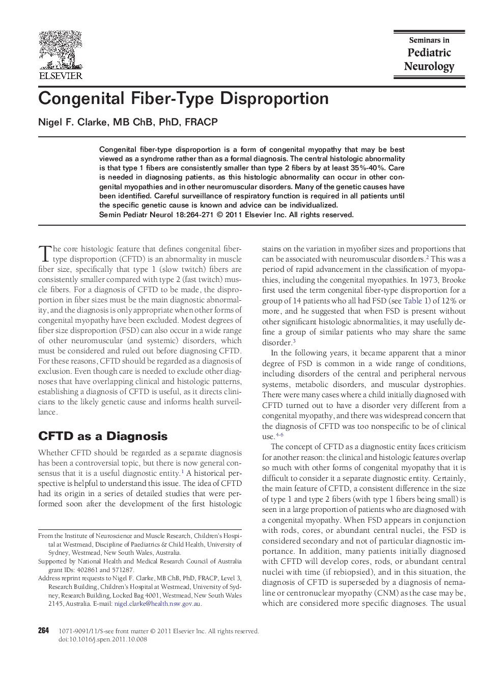 Congenital Fiber-Type Disproportion 