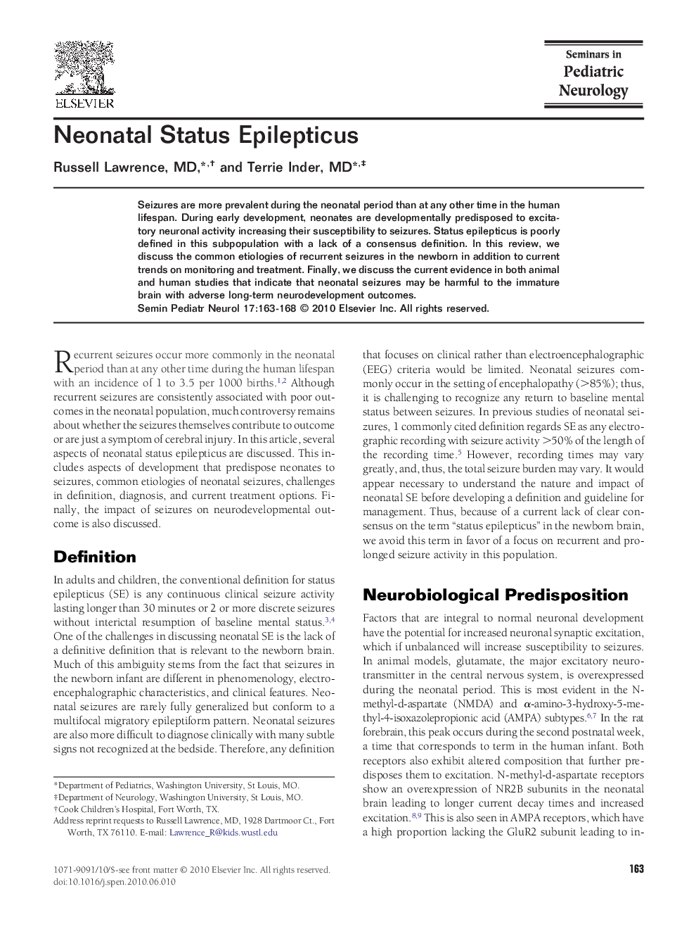 Neonatal Status Epilepticus