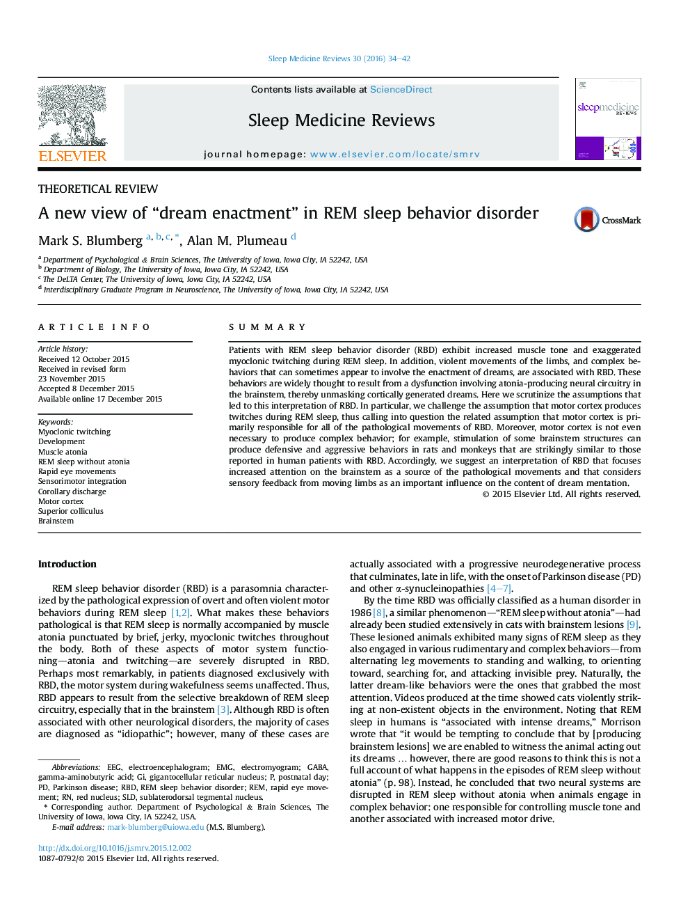 A new view of “dream enactment” in REM sleep behavior disorder