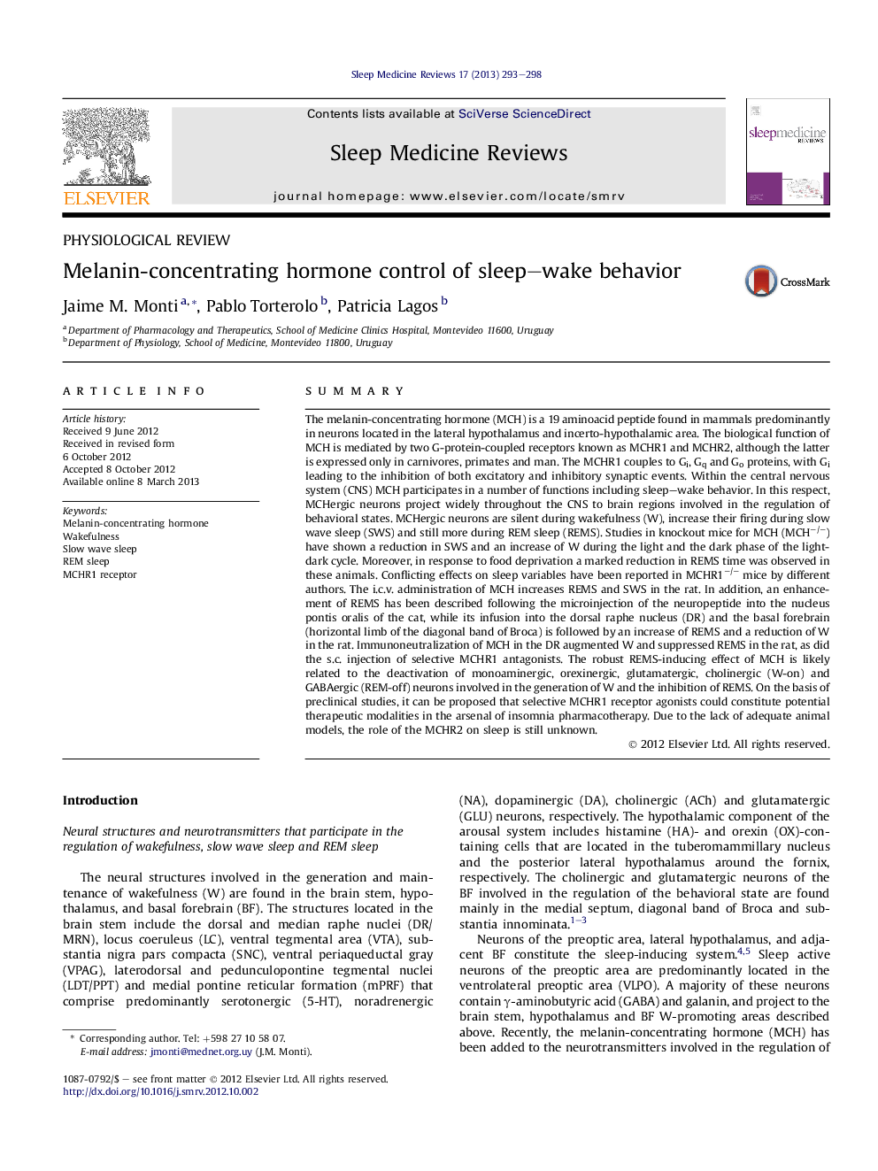 Melanin-concentrating hormone control of sleep–wake behavior