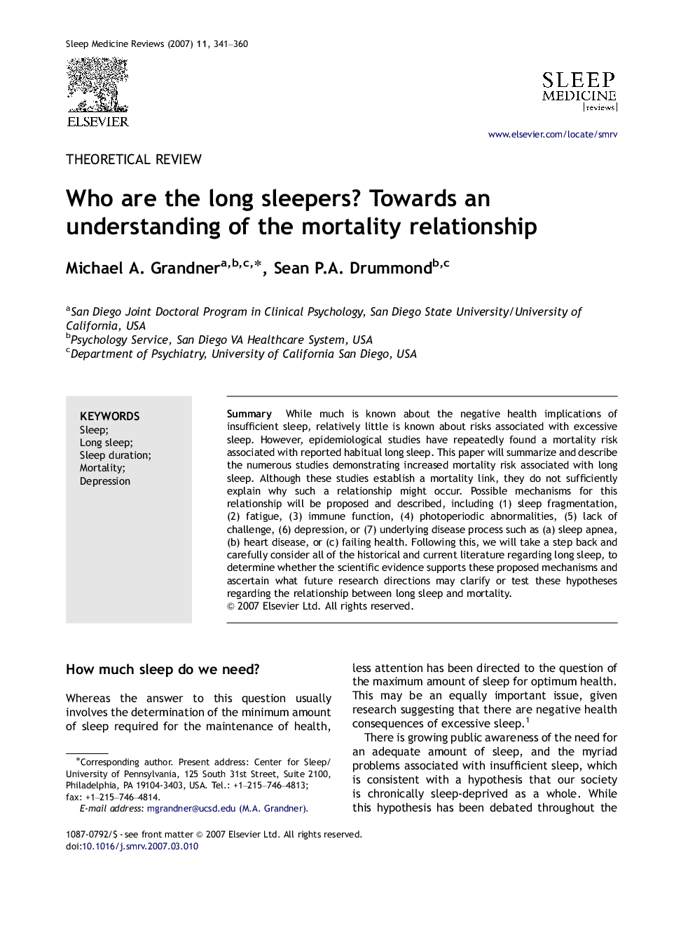 Who are the long sleepers? Towards an understanding of the mortality relationship