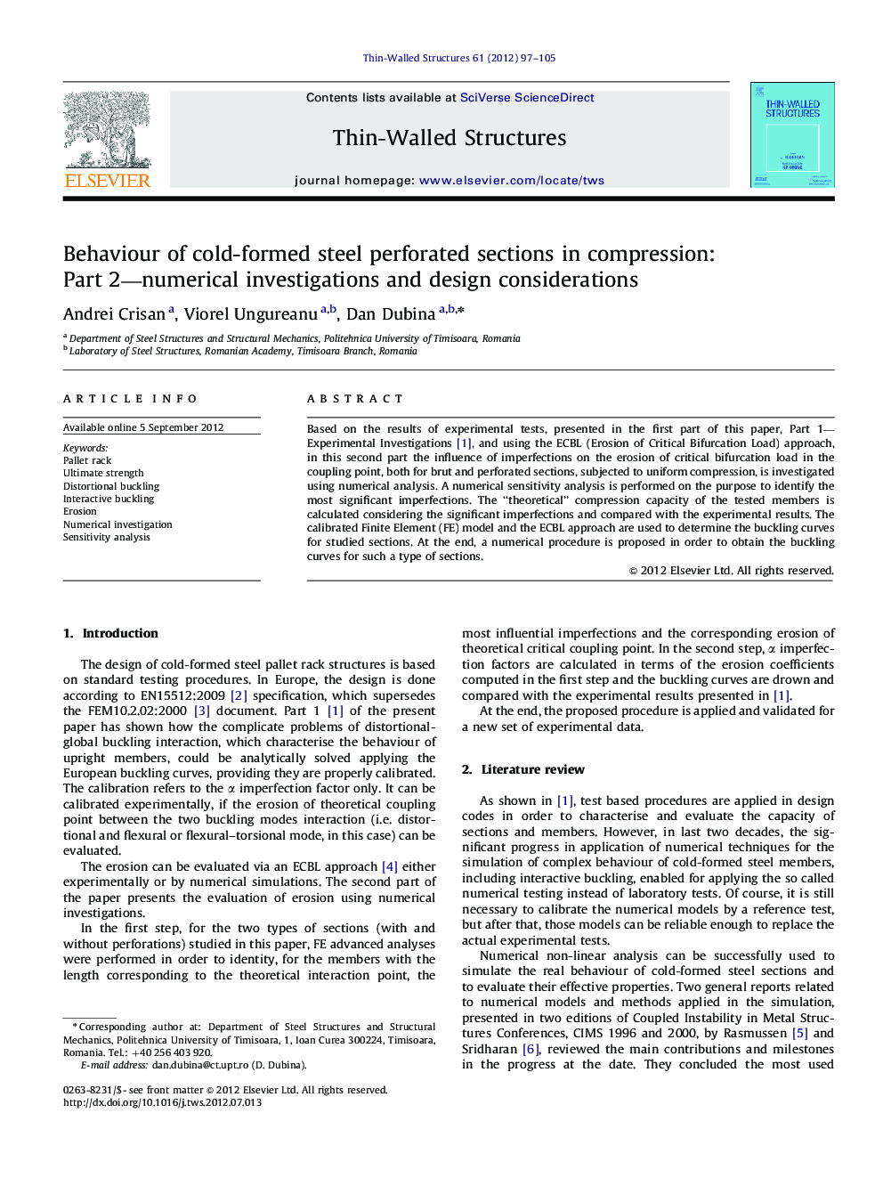 Behaviour of cold-formed steel perforated sections in compression: Part 2—numerical investigations and design considerations