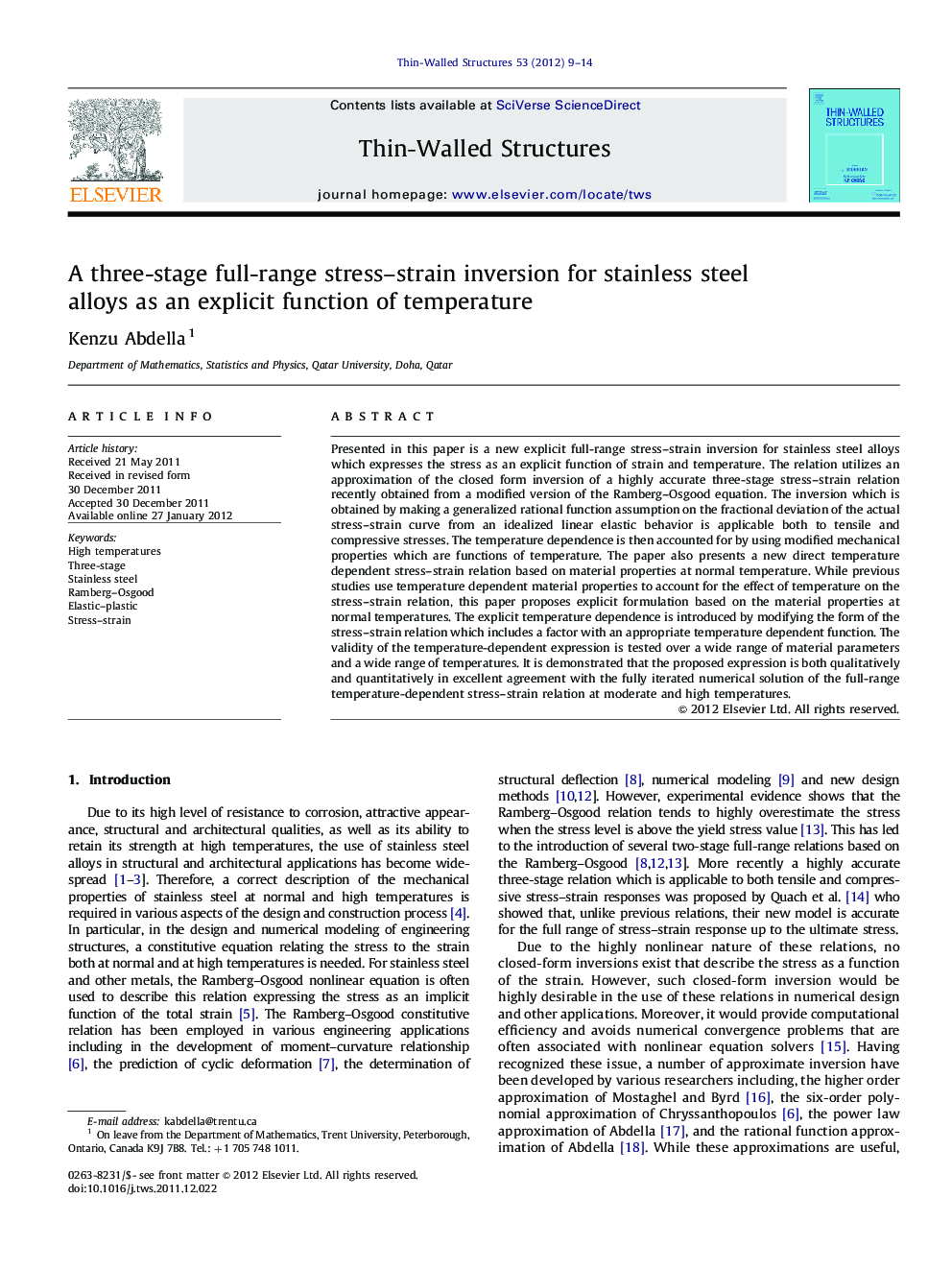 A three-stage full-range stress–strain inversion for stainless steel alloys as an explicit function of temperature