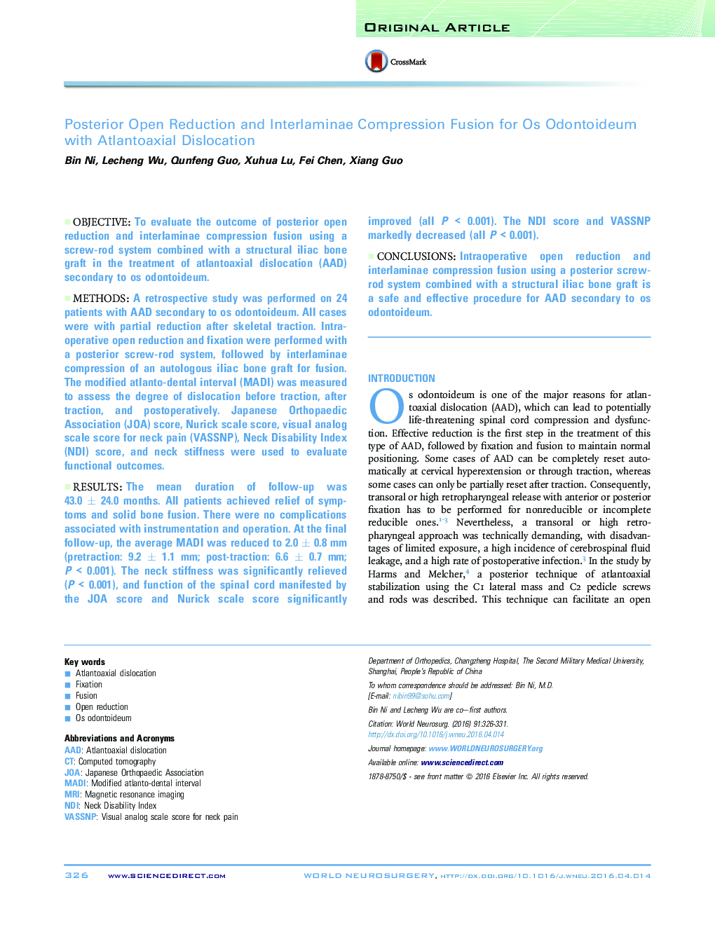 Posterior Open Reduction and Interlaminae Compression Fusion for Os Odontoideum with Atlantoaxial Dislocation 