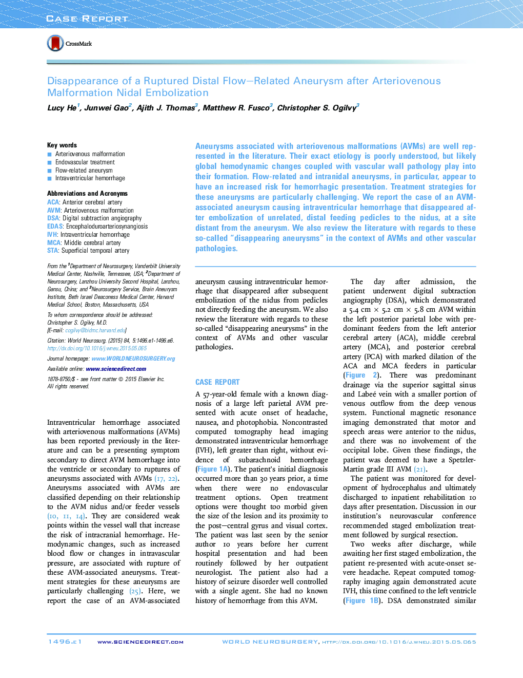 Disappearance of a Ruptured Distal Flow-Related Aneurysm after Arteriovenous Malformation Nidal Embolization