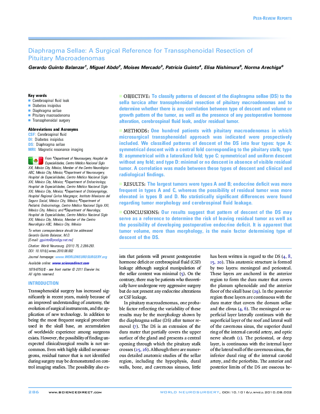 Diaphragma Sellae: A Surgical Reference for Transsphenoidal Resection of Pituitary Macroadenomas 