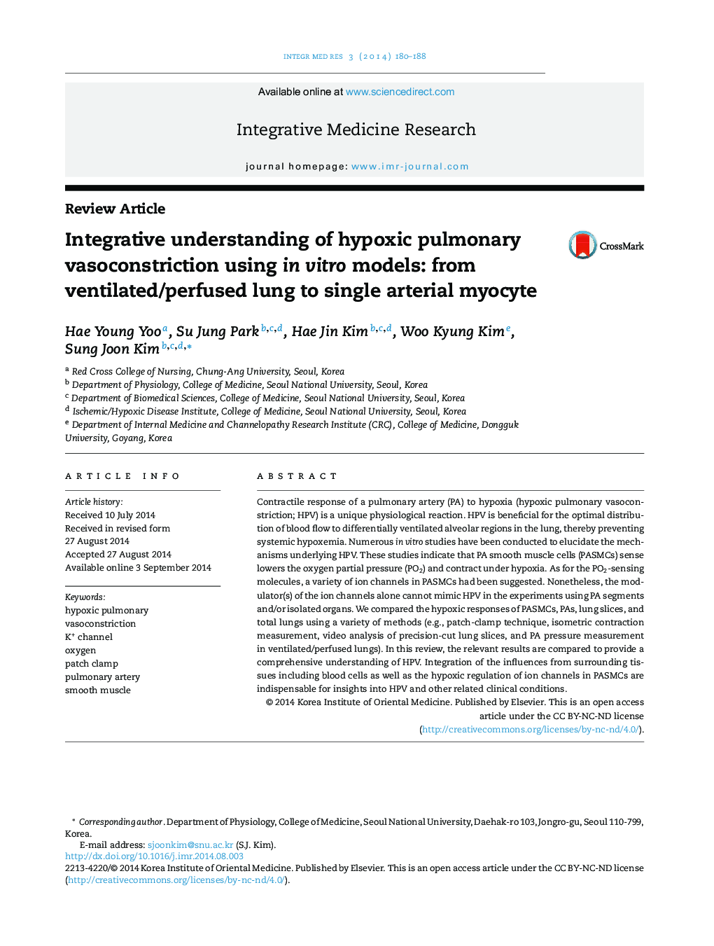 Integrative understanding of hypoxic pulmonary vasoconstriction using in vitro models: from ventilated/perfused lung to single arterial myocyte