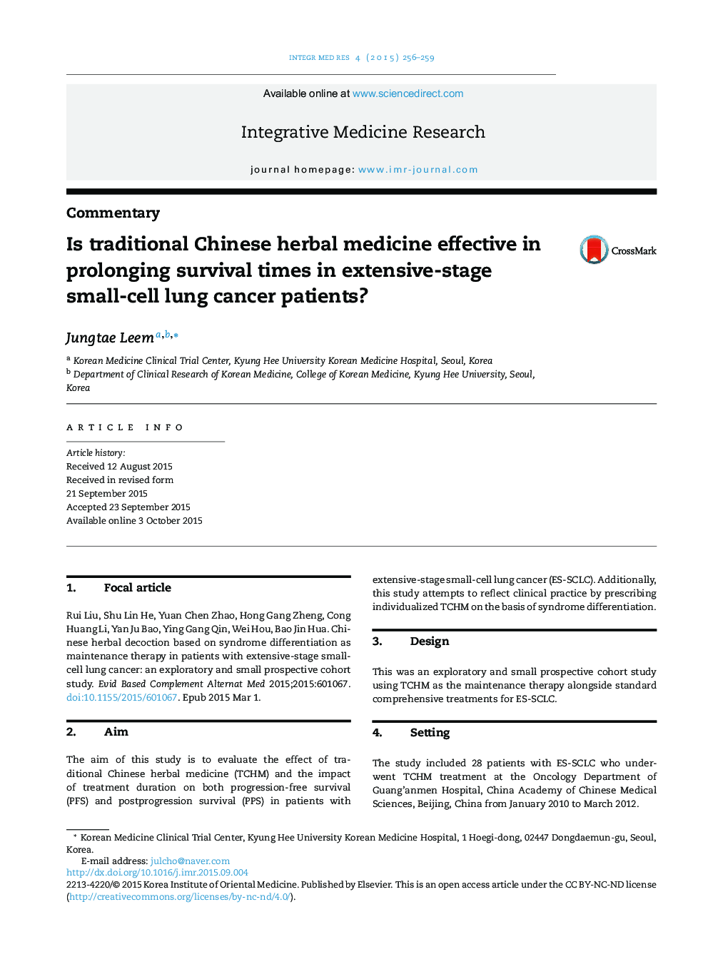 Is traditional Chinese herbal medicine effective in prolonging survival times in extensive-stage small-cell lung cancer patients?