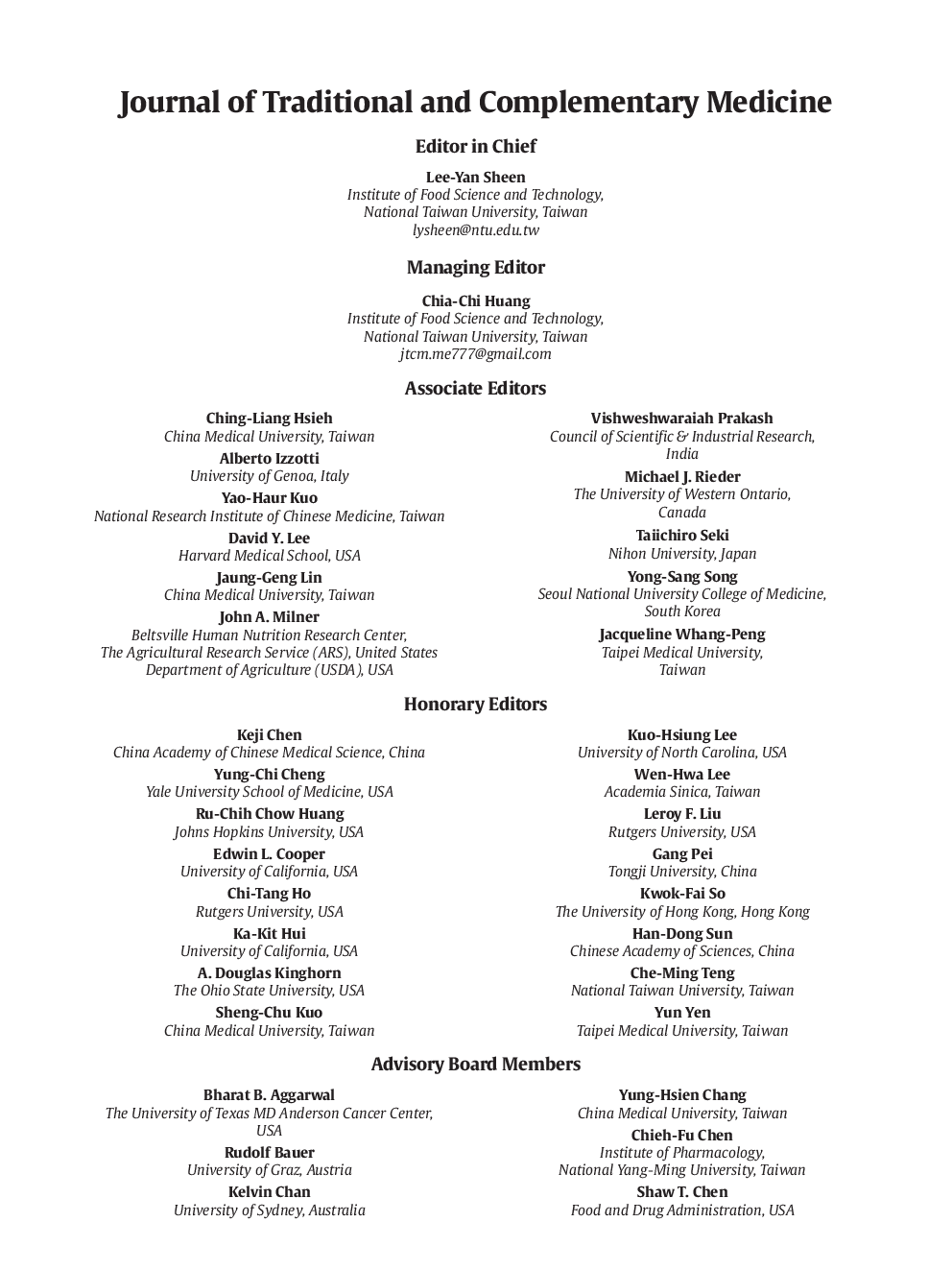 Editorial board