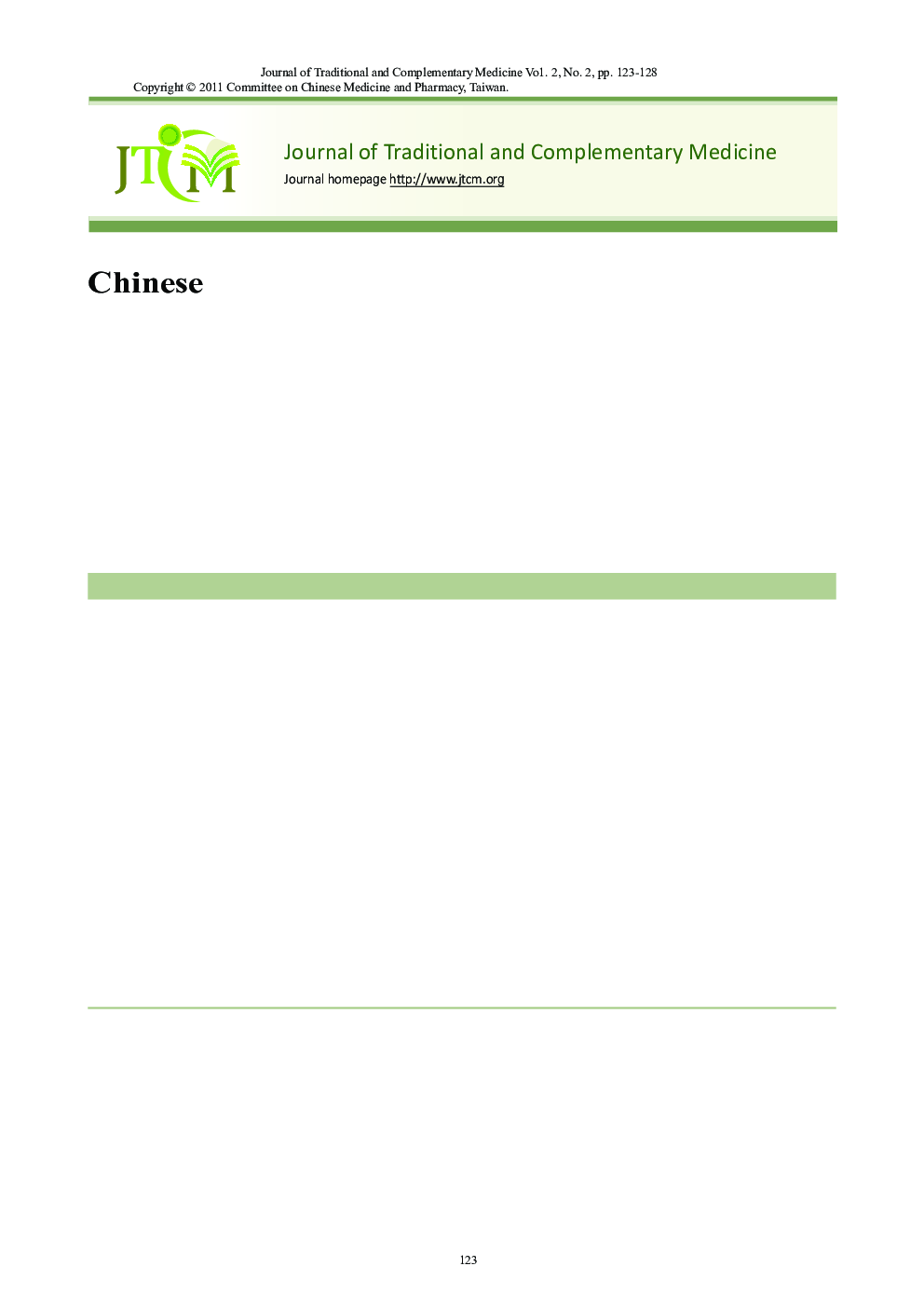 Chinese Medicine Patterns in Patients with Post-Stroke Dementia