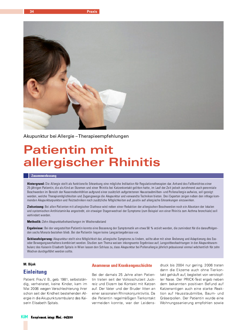 Patientin mit allergischer Rhinitis