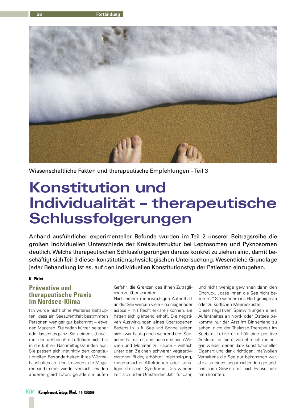 Konstitution und Individualität - therapeutische Schlussfolgerungen
