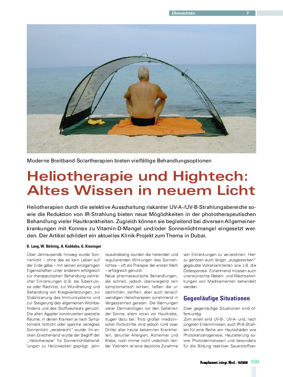 Heliotherapie und Hightech: Altes Wissen in neuem Licht
