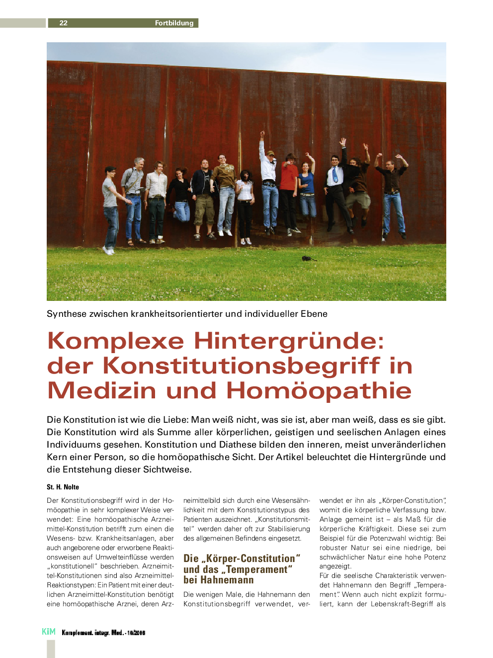 Komplexe Hintergründe: der Konstitutionsbegriff in Medizin und Homöopathie